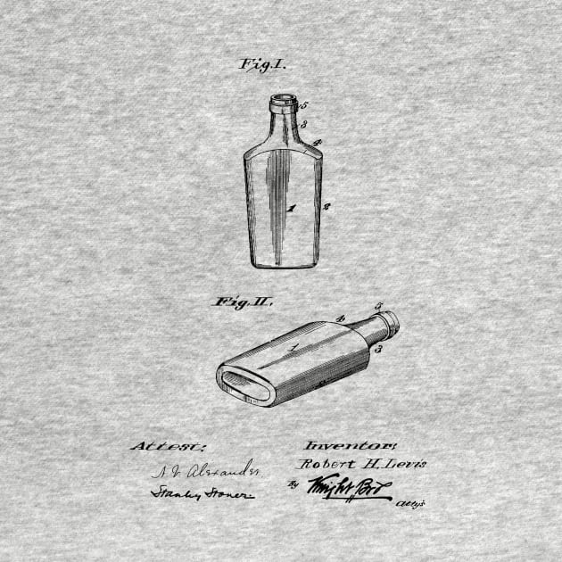 Bottle Design Vintage Patent Drawing by TheYoungDesigns